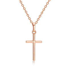 18K Rose Gold-Plated Cross Pendant Necklace