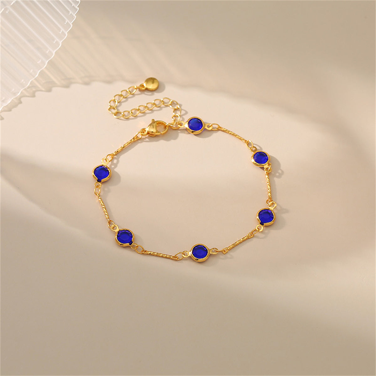 Purple Crystal and 18K Gold-Plated Station Bracelet, gold bracelet for women, everyday style, styled look