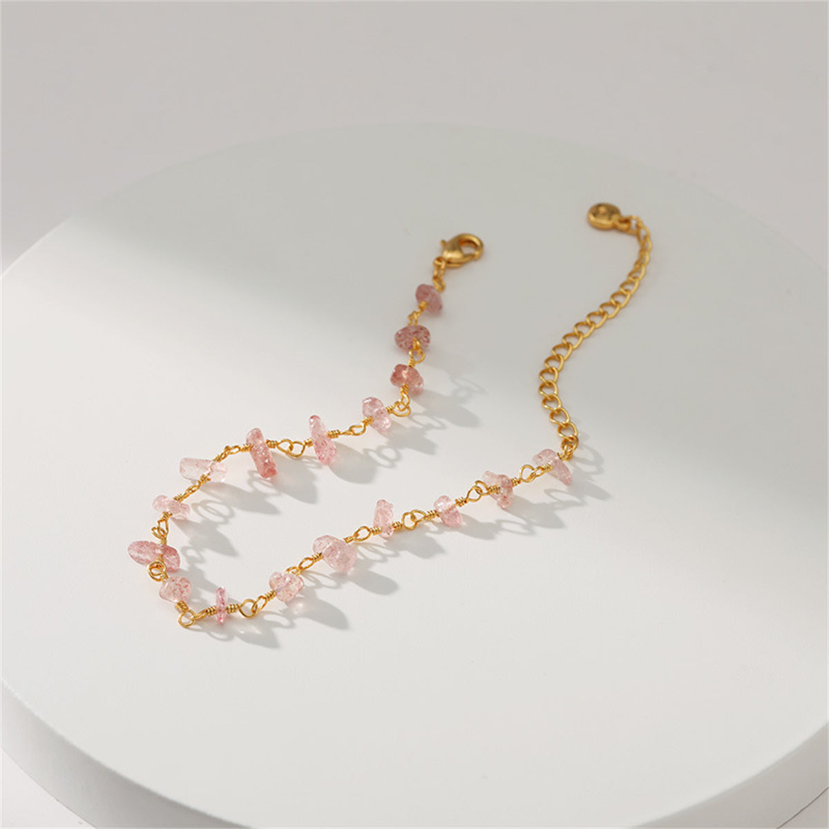 Pink Resin and 18K Gold-Plated Bracelet, gold bracelet for women, elegant gift for her, styled look