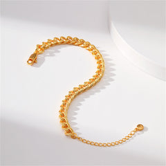 Luxurious 18K gold-plated curb chain bracelet showcasing a sturdy clasp, a must-have for fashion enthusiasts.