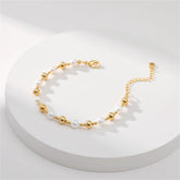 Pearl & 18K Gold-Plated Beaded Bracelet