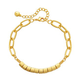 18K Gold-Plated Tube & Cable Chain Bracelet