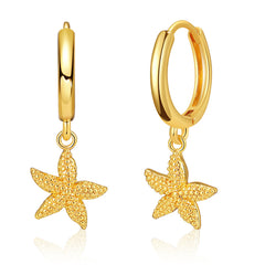18K Gold-Plated Starfish Huggie Earrings