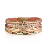 Cubic Zirconia & Polystyrene 18K Gold-Plated Layered Tree Charm Bracelet