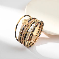 Pearl & Polystyrene 18K Gold-Plated Strand Bracelet