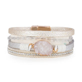 Cubic Zirconia & Pink Resin 18K Gold-Plated Layered Bracelet