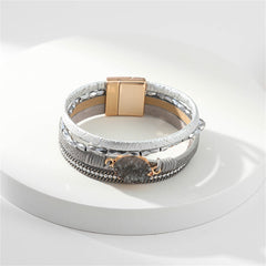 Gray Resin & Polystyrene 18K Gold-Plated Stacked Bracelet