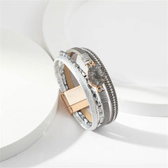 Gray Resin & Polystyrene 18K Gold-Plated Stacked Bracelet