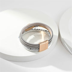 Gray Resin & Polystyrene 18K Gold-Plated Stacked Bracelet