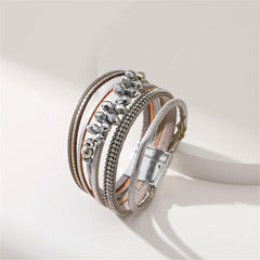 Gray & Acrylic Cubic Zirconia Layered Bracelet