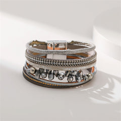 Gray & Acrylic Cubic Zirconia Layered Bracelet