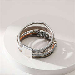 Gray & Acrylic Cubic Zirconia Layered Bracelet