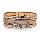 Champagne Polystyrene & Crystal 18K Gold-Plated Layered Bracelet