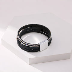 Black Polystyrene & Pearl Turtle Starfish Layered Bracelet