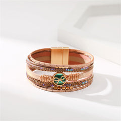 Cubic Zirconia & Polystyrene 18K Gold-Plated Multi-Strand Bracelet