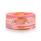 Pink Polystyrene & Resin 18K Gold-Plated Multi-Strand Bracelet