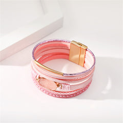 Pink Polystyrene & Resin 18K Gold-Plated Multi-Strand Bracelet