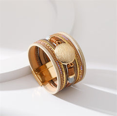 Cubic Zirconia & Polystyrene 18K Gold-Plated Layered Bracelet