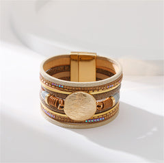 Cubic Zirconia & Polystyrene 18K Gold-Plated Layered Bracelet