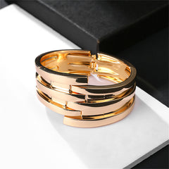 18K Gold-Plated Layered Bypass Bangle