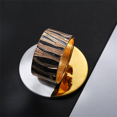 Black Enamel & 18K Gold-Plated Branch Bangle