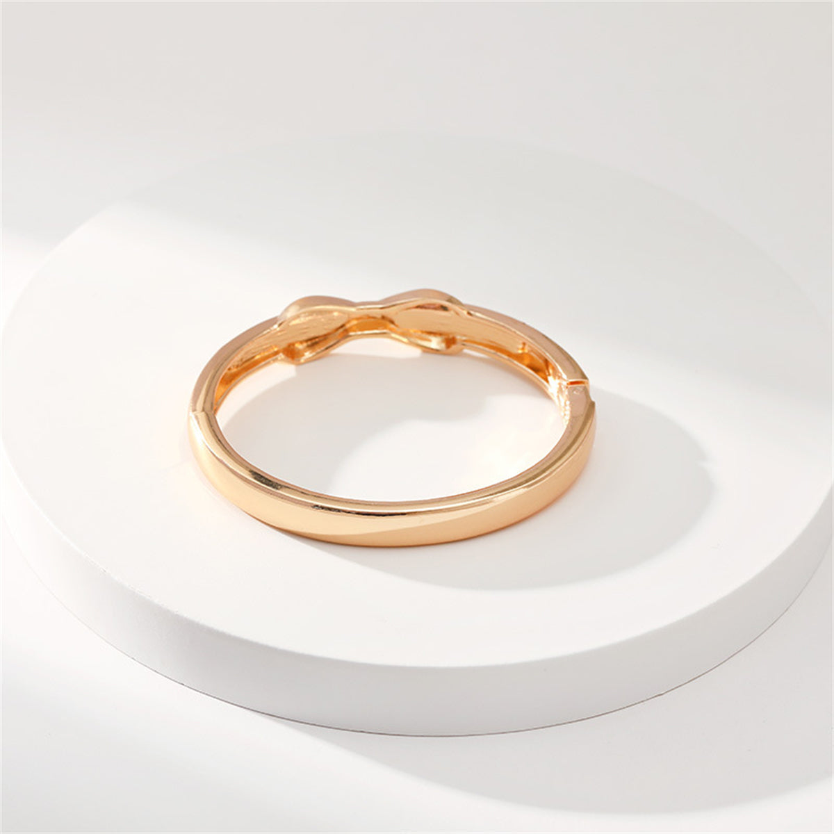 Cubic Zirconia and 18K Gold-Plated Infinity Sign Bangle, gold bangle bracelet, elegant gift for her, styled look
