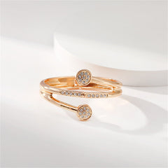 Clear Cubic Zirconia & 18K Gold-Plated Rattan Hinged Bypass Bangle