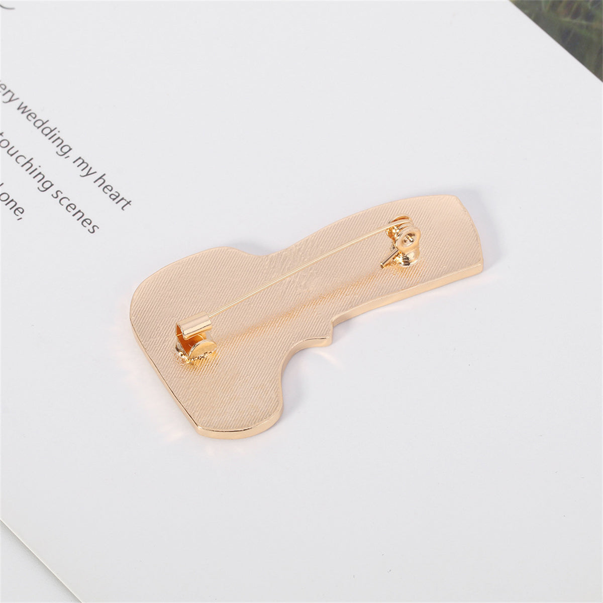 Enamel and 18K Gold-Plated Bodytemp Brooch, gold brooch pin, dainty minimalist design, lifestyle look