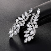 Clear Crystal & Cubic Zirconia Abstract Rattan Drop Earrings