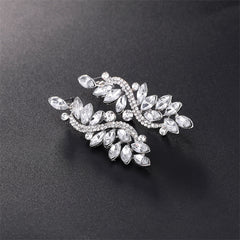 Clear Crystal & Cubic Zirconia Abstract Rattan Drop Earrings