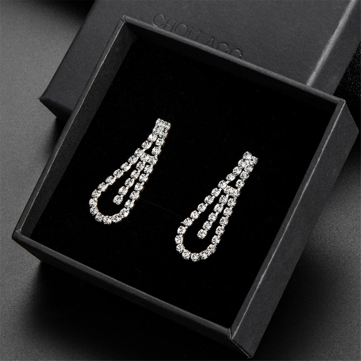 Cubic Zirconia and Silver-Plated Statement Necklace and Drop Earrings, silver drop earrings for women, styled look