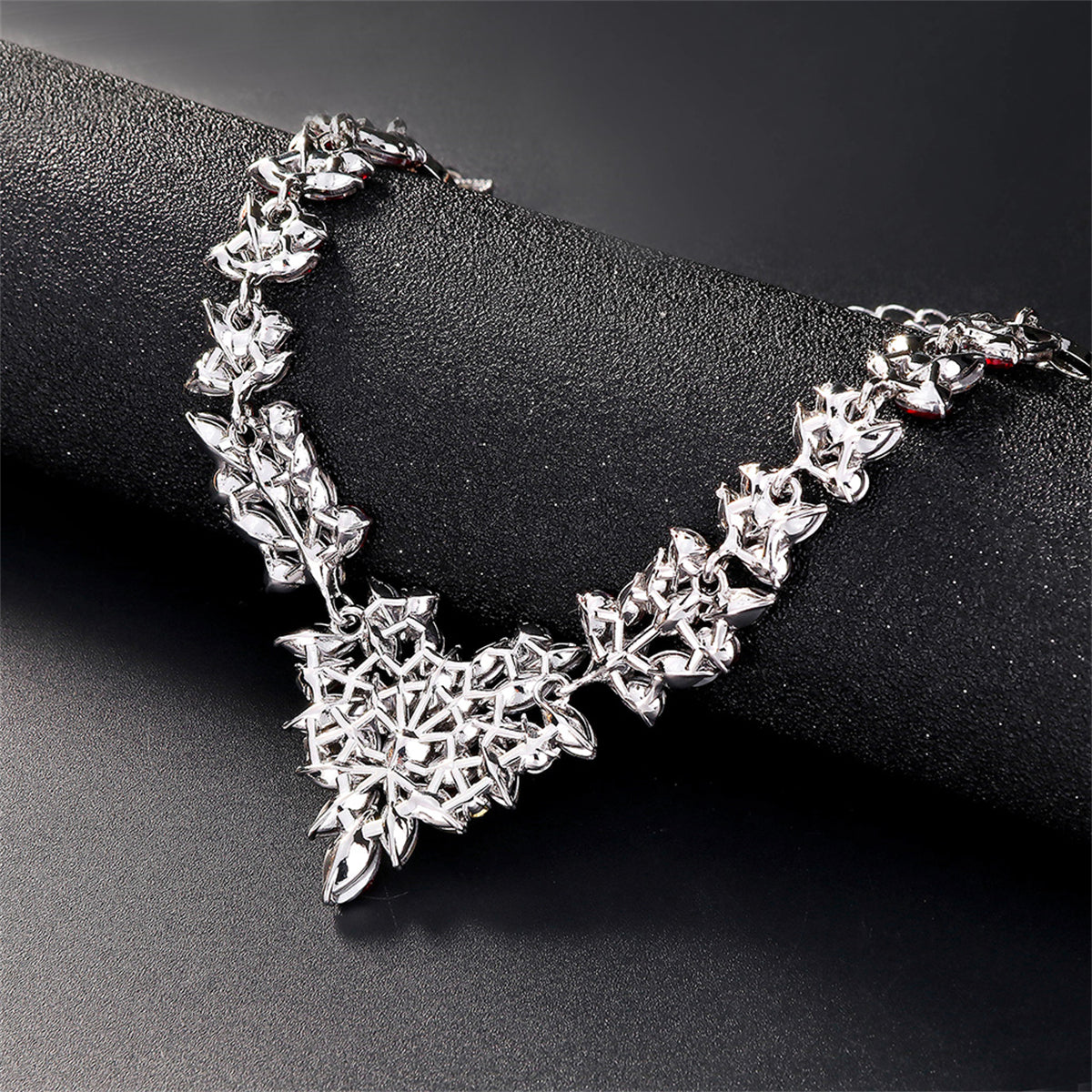Crystal and Silver-Plated Pear-Cut Pendant Necklace and Drop Earrings, silver stud earrings for women, lifestyle look