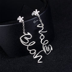 Cubic Zirconia & Silver-Plated 'Bloh' Drop Earrings