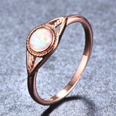 Opal & 18K Rose Gold-Plated Openwork Eye Ring