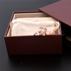 cubic zirconia & 18k Rose Gold-Plated Flower & Butterfly Ring - streetregion