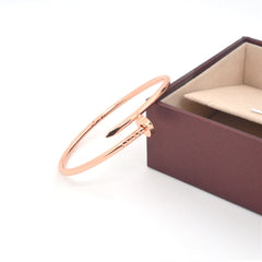 18k Rose Gold-Plated Screw Bangle - streetregion