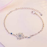 Blue Crystal & Silver-Plated Star & Moon Bracelet - streetregion
