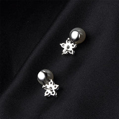 cubic zirconia & Imitation Pearl Plum Stud Earrings - streetregion