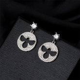 Cubic Zirconia & Silver-Plated Bee Drop Earrings