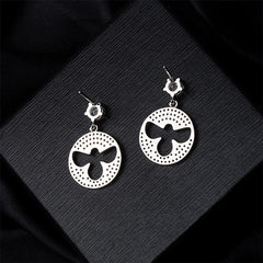 Cubic Zirconia & Silver-Plated Bee Drop Earrings