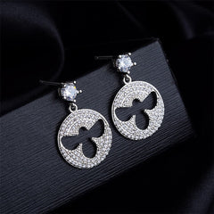 Cubic Zirconia & Silver-Plated Bee Drop Earrings