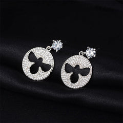 Cubic Zirconia & Silver-Plated Bee Drop Earrings