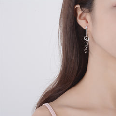 Cubic Zirconia & Silver-Plated 'Bloh' Drop Earrings