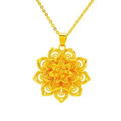 24K Gold-Plated Rose Pendant Necklace