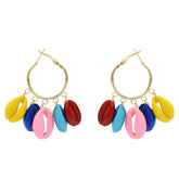 Bright-Tone Shell & 18K Gold-Plated Hoop Earrings