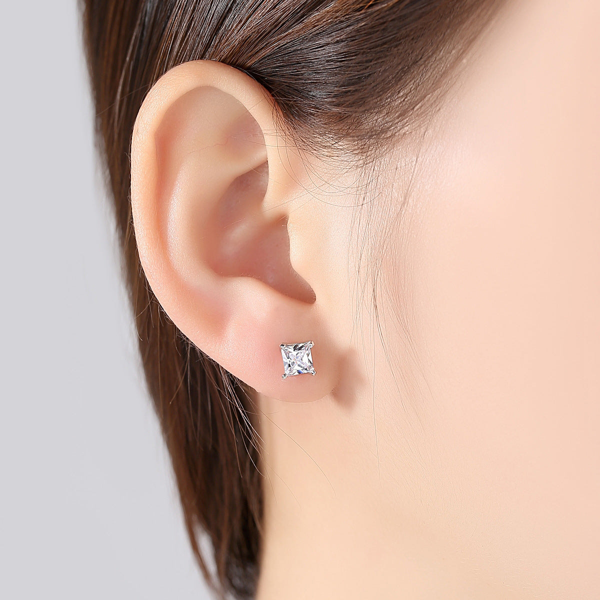 Crystal and Silver-Plated Stud Earrings, silver stud earrings for women, botanical inspired, lifestyle look