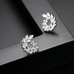 Crystal & Cubic Zirconia Silver-Plated Rattan Stud Earrings