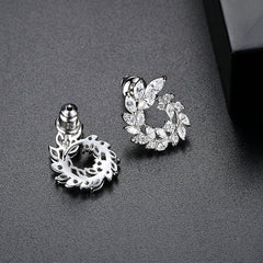 Crystal & Cubic Zirconia Silver-Plated Rattan Stud Earrings