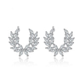 Crystal & Silver-Plated Branch Stud Earrings