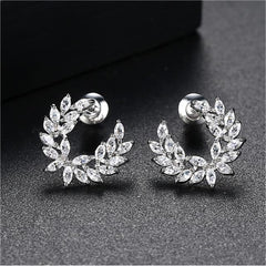 Crystal & Silver-Plated Branch Stud Earrings